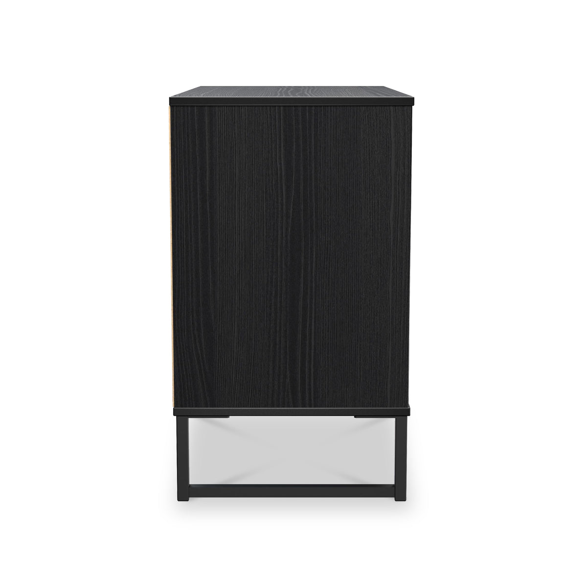 Callo Fluted 3 Drawer Wide Chest Matt Black from Roseland Furniture