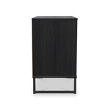Callo Fluted 3 Drawer Wide Chest Matt Black from Roseland Furniture