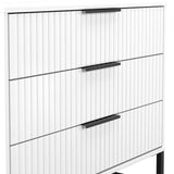 Callo Fluted 3 Drawer Wide Chest Matt White from Roseland Furniture