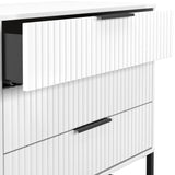 Callo Fluted 3 Drawer Wide Chest Matt White from Roseland Furniture