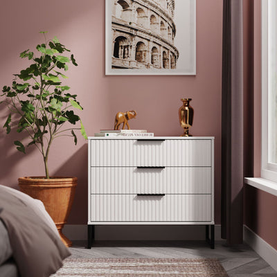 Callo Fluted 3 Drawer Wide Chest