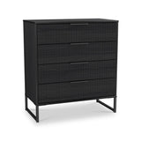 Callo Fluted 4 Drawer Chest Matt Black from Roseland Furniture