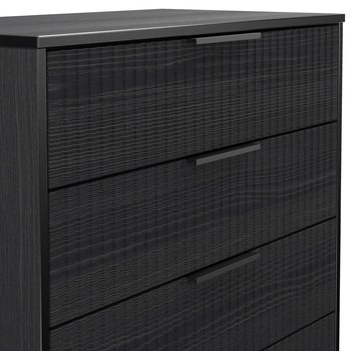 Callo Fluted 4 Drawer Chest Matt Black from Roseland Furniture