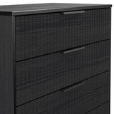 Callo Fluted 4 Drawer Chest Matt Black from Roseland Furniture