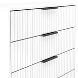 Callo Fluted 4 Drawer Chest of Drawers Matt White from Roseland Furniture