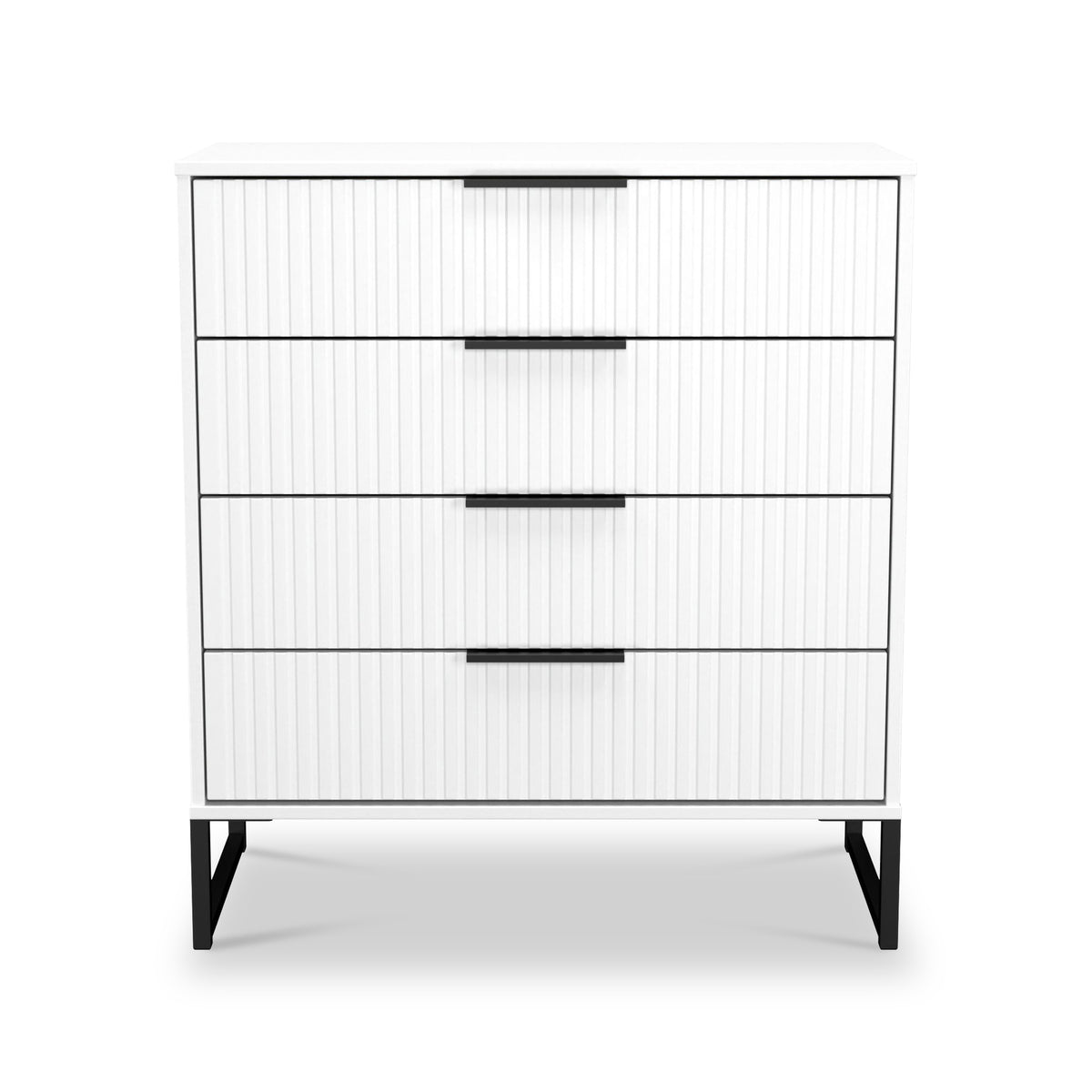 Callo Fluted 4 Drawer Chest of Drawers Matt White from Roseland Furniture