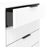 Callo Fluted 4 Drawer Chest Matt White from Roseland Furniture