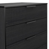Callo Fluted 5 Drawer Chest Matt Black from Roseland Furniture