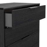 Callo Fluted 5 Drawer Chest Matt Black from Roseland Furniture