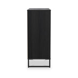 Callo Fluted 5 Drawer Chest Matt Black from Roseland Furniture
