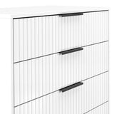 Callo Fluted 5 Drawer Chest Matt White from Roseland Furniture