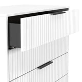 Callo Fluted 5 Drawer Chest Matt White from Roseland Furniture