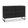 Callo Fluted 6 Drawer Wide Chest Matt Black from Roseland Furniture