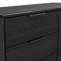 Callo Fluted 6 Drawer Wide Chest Matt Black from Roseland Furniture