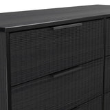 Callo Fluted 6 Drawer Wide Chest Matt Black from Roseland Furniture