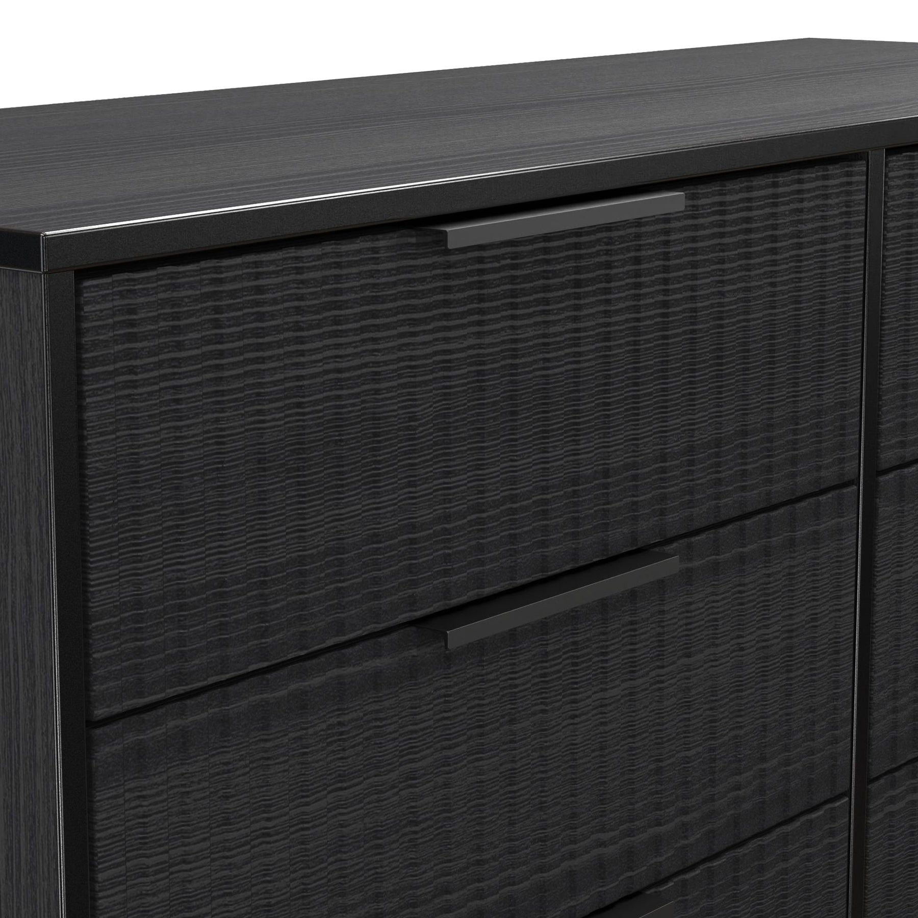 Callo Fluted 6 Drawer Wide Chest Matt Black from Roseland Furniture