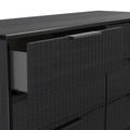 Callo Fluted 6 Drawer Wide Chest Matt Black from Roseland Furniture