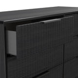Callo Fluted 6 Drawer Wide Chest Matt Black from Roseland Furniture