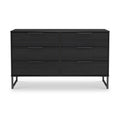 Callo Fluted 6 Drawer Wide Chest Matt Black from Roseland Furniture