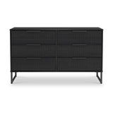 Callo Fluted 6 Drawer Wide Chest Matt Black from Roseland Furniture
