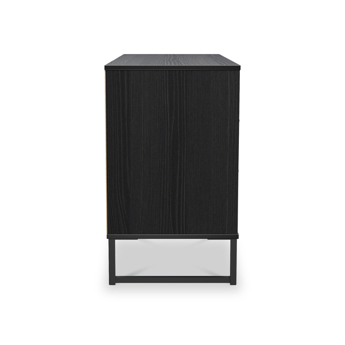 Callo Fluted 6 Drawer Wide Chest Matt Black from Roseland Furniture