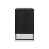 Callo Fluted 6 Drawer Wide Chest Matt Black from Roseland Furniture