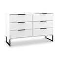 Callo Fluted 6 Drawer Wide Chest Matt White from Roseland Furniture