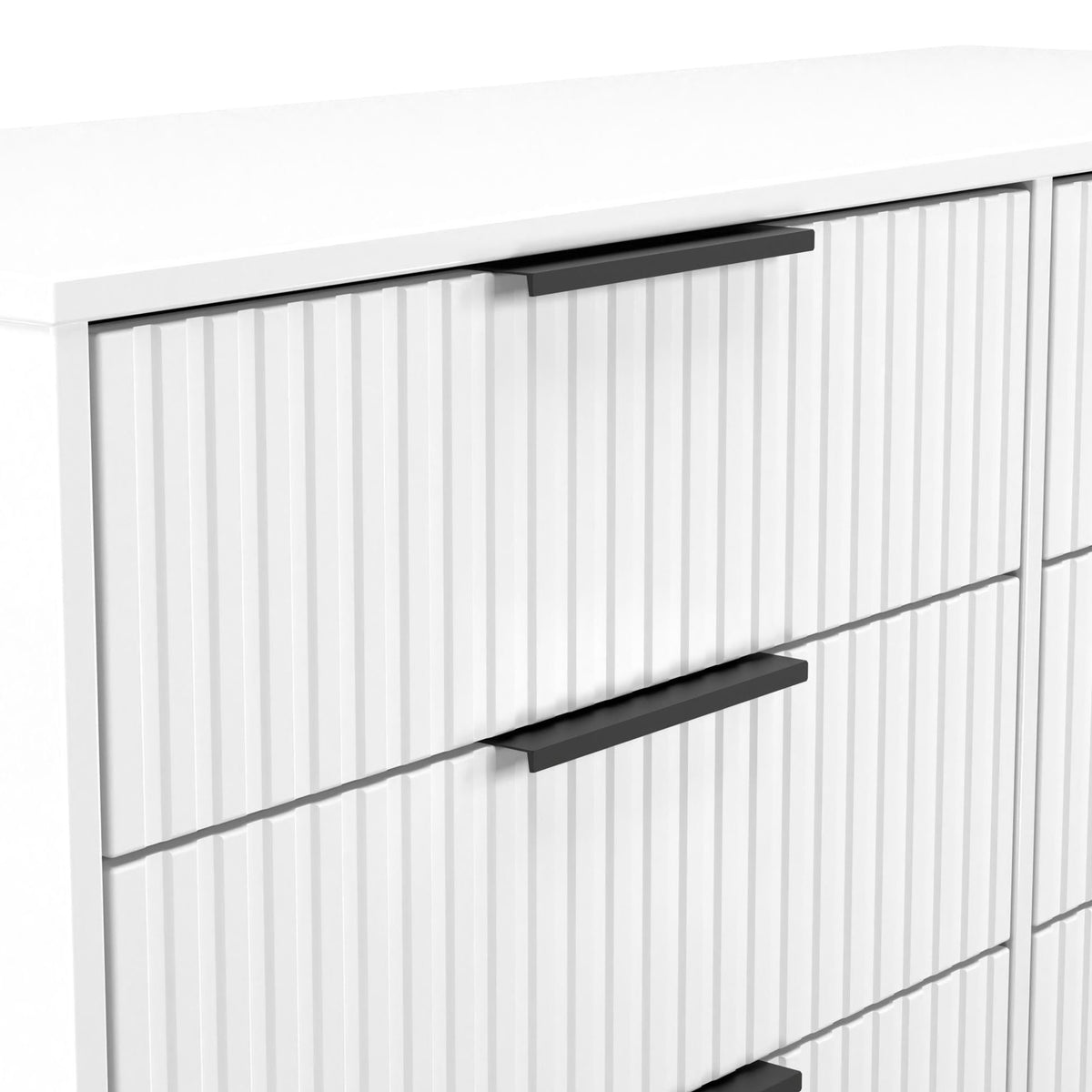 Callo Fluted 6 Drawer Wide Chest Matt White from Roseland Furniture