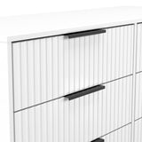 Callo Fluted 6 Drawer Wide Chest Matt White from Roseland Furniture
