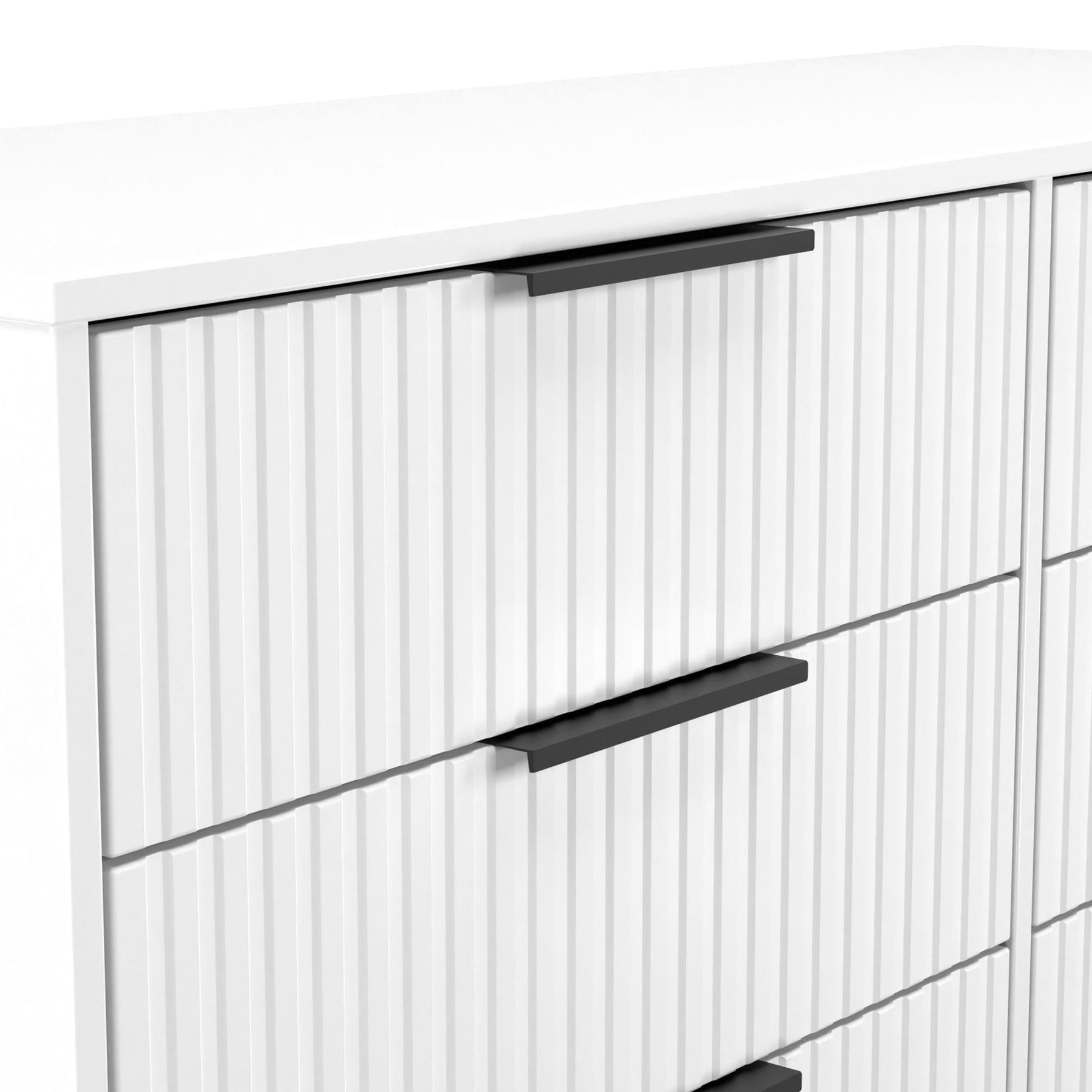 Callo Fluted 6 Drawer Wide Chest Matt White from Roseland Furniture