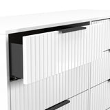 Callo Fluted 6 Drawer Wide Chest Matt White from Roseland Furniture