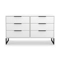 Callo Fluted 6 Drawer Wide Chest Matt White from Roseland Furniture