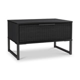 Callo Fluted 1 Draw Wide Side Table Matt Black from Roseland Furniture