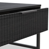 Callo Fluted 1 Draw Wide Side Table Matt Black from Roseland Furniture