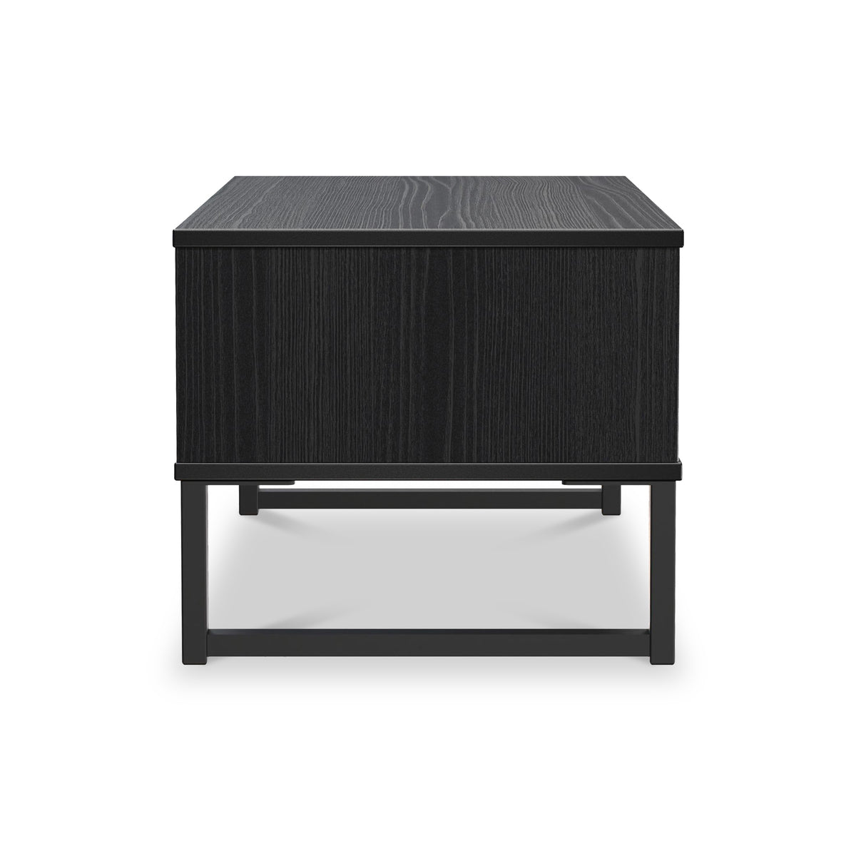 Callo Fluted 1 Draw Wide Side Table Matt Black from Roseland Furniture