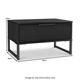 Callo Fluted 1 Draw Wide Side Table Matt Black from Roseland Furniture