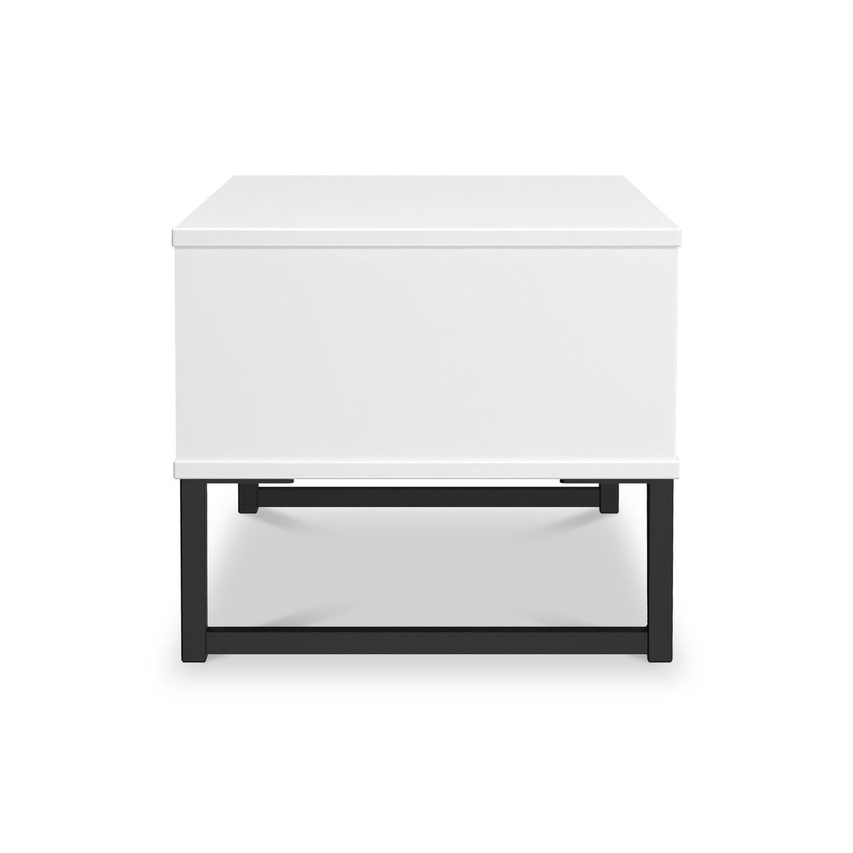 Callo Fluted 1 Draw Wide Side Table Matt White from Roseland Furniture