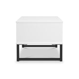 Callo Fluted 1 Draw Wide Side Table Matt White from Roseland Furniture