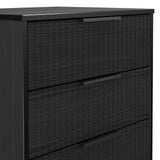 Callo Fluted 3 Drawer Chest Matt Black from Roseland Furniture