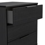 Callo Fluted 3 Drawer Chest Matt Black from Roseland Furniture