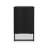 Callo Fluted 3 Drawer Chest Matt Black from Roseland Furniture