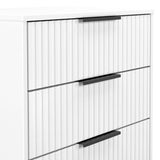 Callo Fluted 3 Drawer Chest Matt White from Roseland Furniture