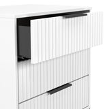 Callo Fluted 3 Drawer Chest Matt White from Roseland Furniture