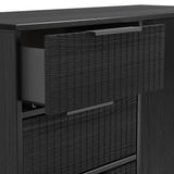 Callo Fluted 4 Drawer Dressing Table Matt Black from Roseland Furniture