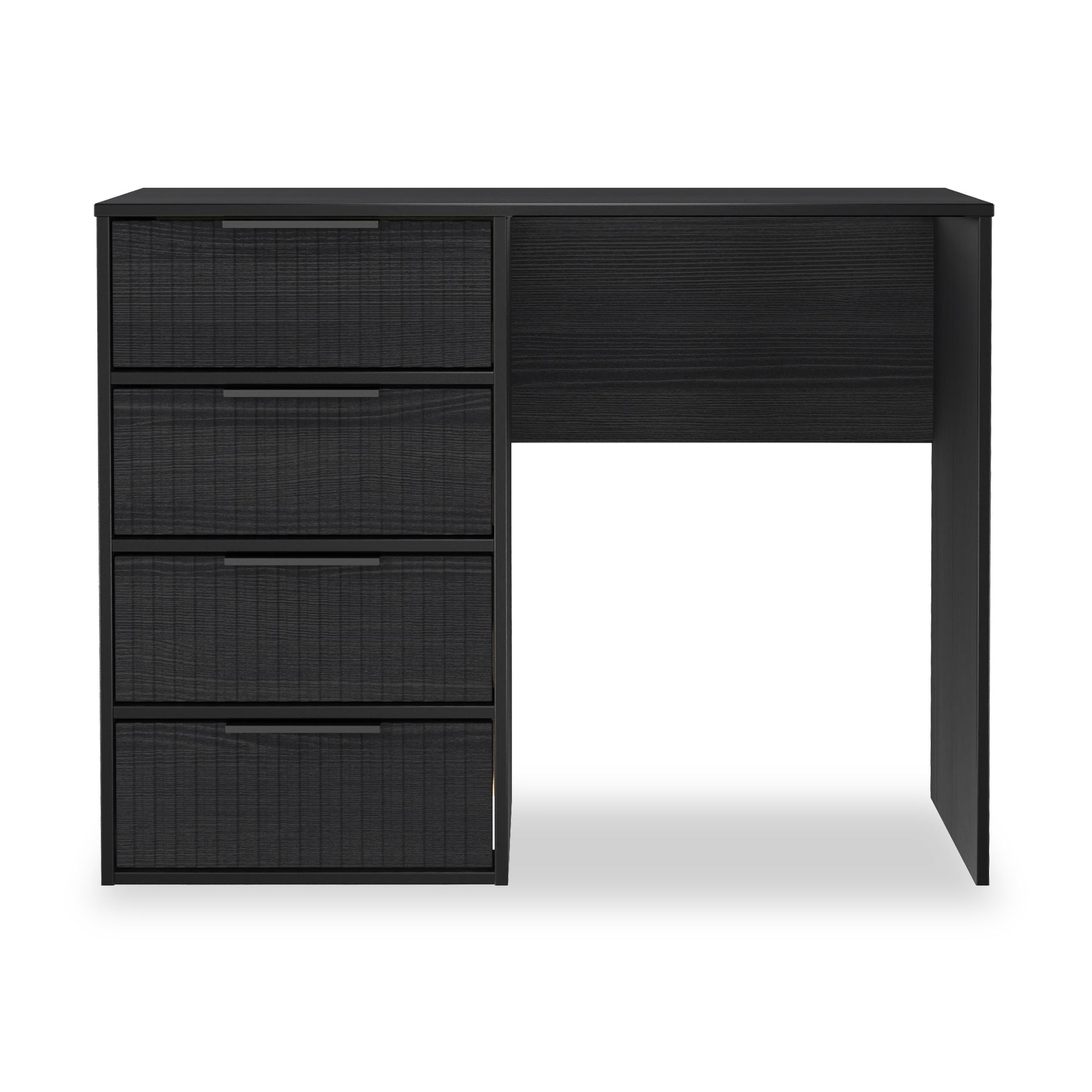 Callo Fluted 4 Drawer Dressing Table Matt Black from Roseland Furniture