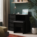 Callo Fluted 4 Drawer Dressing Table Matt Black from Roseland Furniture