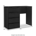 Callo Fluted 4 Drawer Dressing Table Matt Black from Roseland Furniture