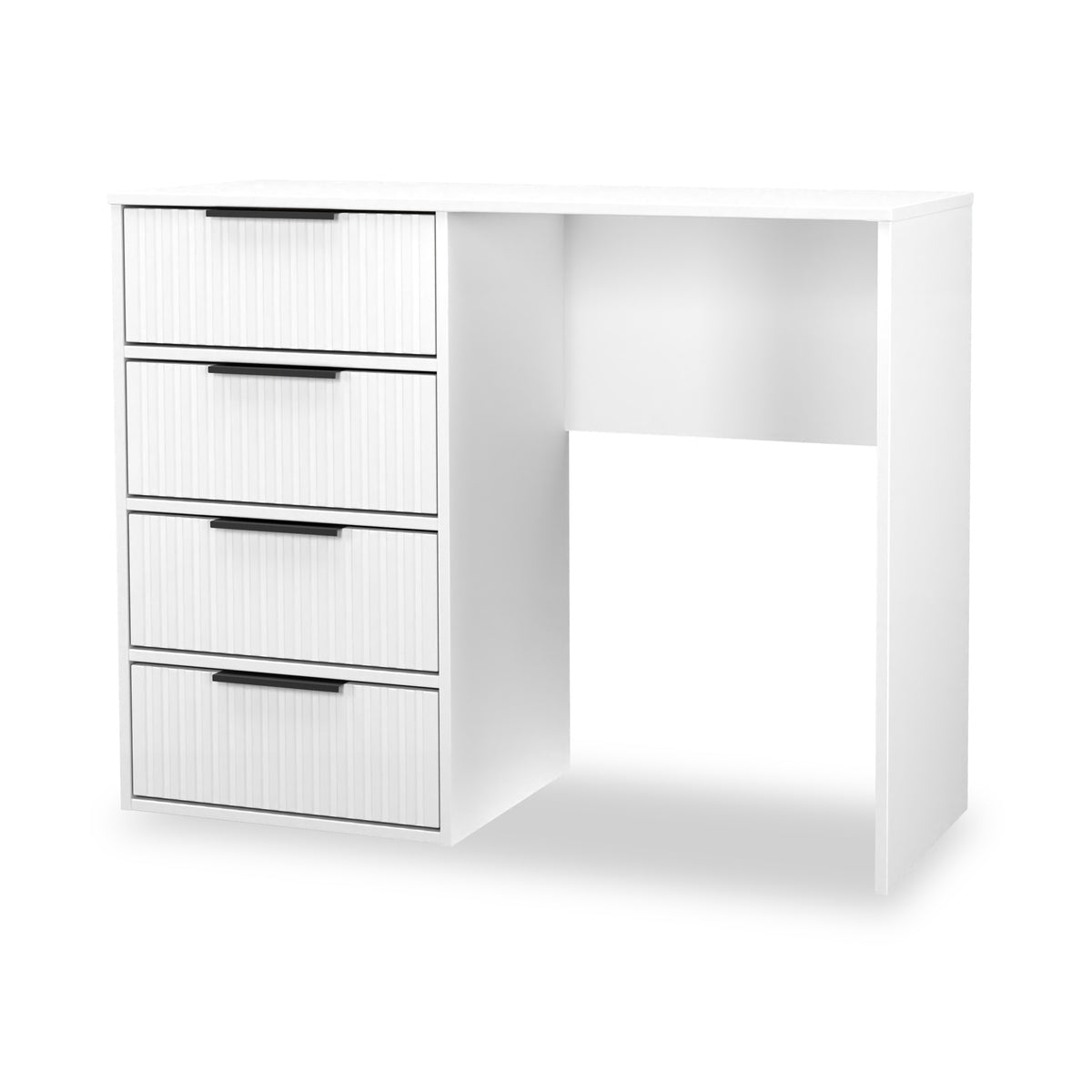 Callo Fluted 4 Drawer Dressing Table Matt White from Roseland Furniture