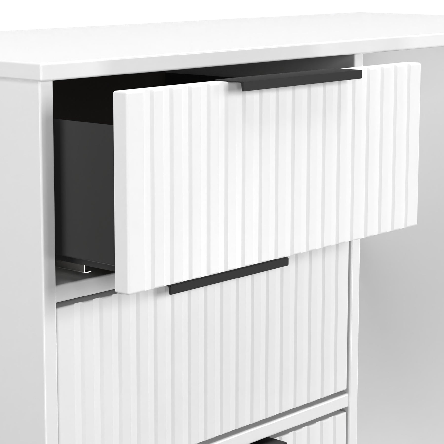 Callo Fluted 4 Drawer Dressing Table Matt White from Roseland Furniture
