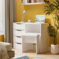 Callo Fluted 4 Drawer Dressing Table Matt White from Roseland Furniture